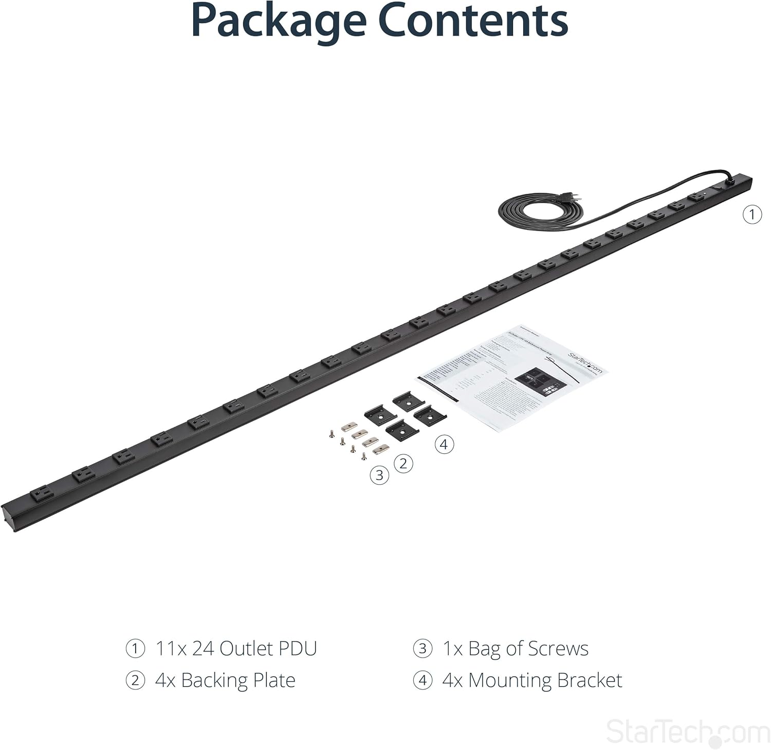 StarTech.com 24 Outlet 120V 15A Rackmount Power Strip - Power distribution strip (rack-mountable) - output connectors: 24
