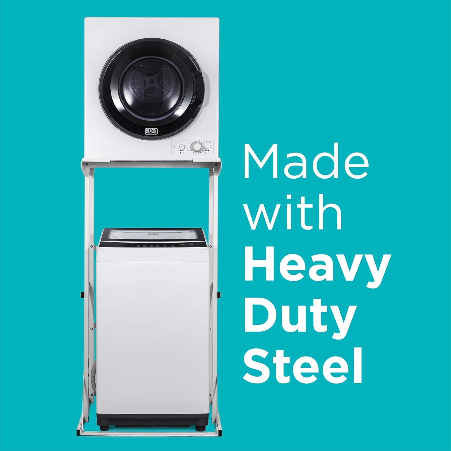 Black+Decker Washer Dryer Stacking Rack Stand, Compatible with Black and Decker Portable Washers and Dryers