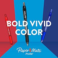 Paper Mate Profile Retractable Gel Pen, 0.7mm Medium Point, Blue Ink, 4 Count 1 Count (Pack of 1)