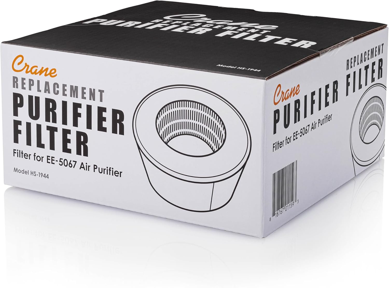 Crane Genuine Air Purifier Replacement Filter For Model EE-5067, HS-1944 HEPA Air Filter Replacement, Pack Of 1