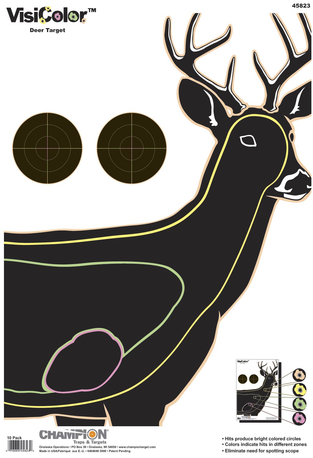 Champion VisiColor Adhesive Targets, Peel-and-Stick, 10 Pack