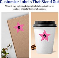 Avery Printable Star Labels, Sure Feed Technology, 2-1/4" x 2-3/8", Bright Pink, Print-to-The-Edge, Laser/Inkjet