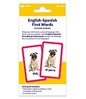 Scholastic English-Spanish First Words Flash Cards, 6-5/16inH x 3-7/16inW, Pre-K, Pack Of 56 Cards