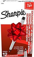 Sharpie Permanent Markers, Ultra Fine Tip, Black, 12 Count - For Classroom, Office, Home, Quick Drying, Fade Resistant