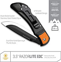 OUTDOOR EDGE 3.5" RazorLite EDC Pocket Knife with Replaceable Blades and Clip