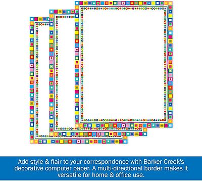 Barker Creek Retro Design Computer Paper, 8-1/2 x 11 Inches, 50 Sheets