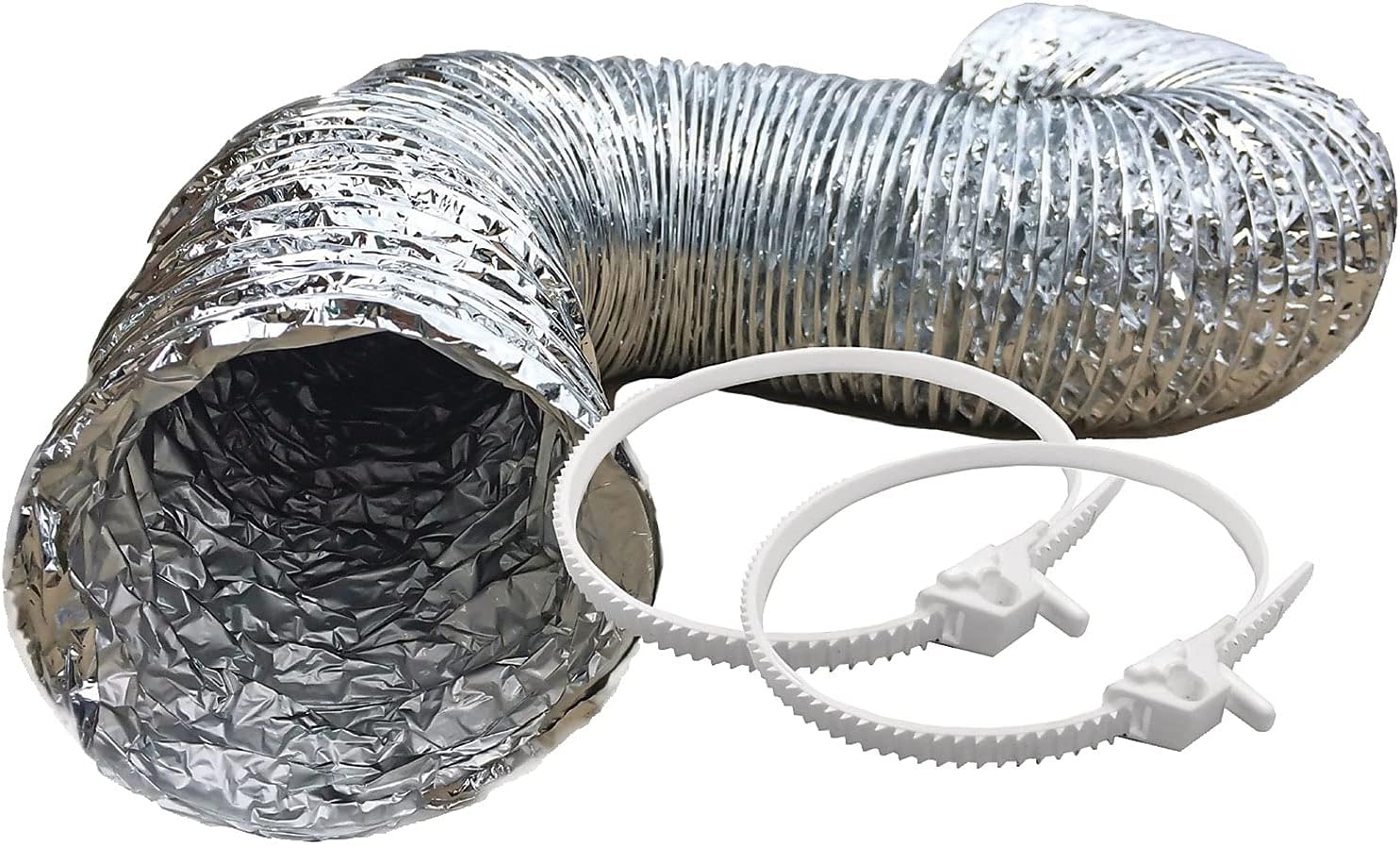 Builders Best SilverDuct Clothes Dryer Transition Duct, for Dryer, 4inH, 96inL, Silver