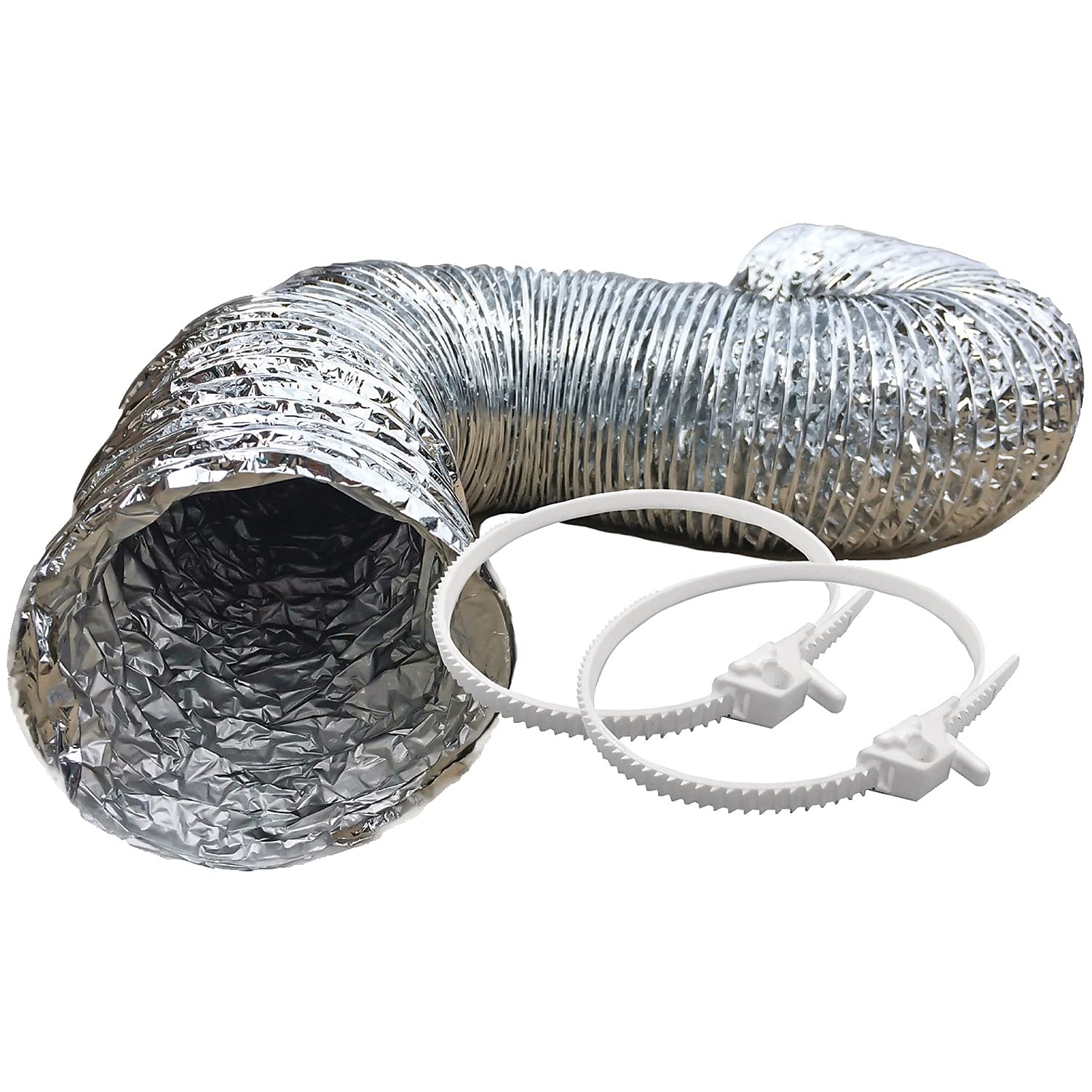 Builders Best SilverDuct Clothes Dryer Transition Duct, for Dryer, 4inH, 96inL, Silver