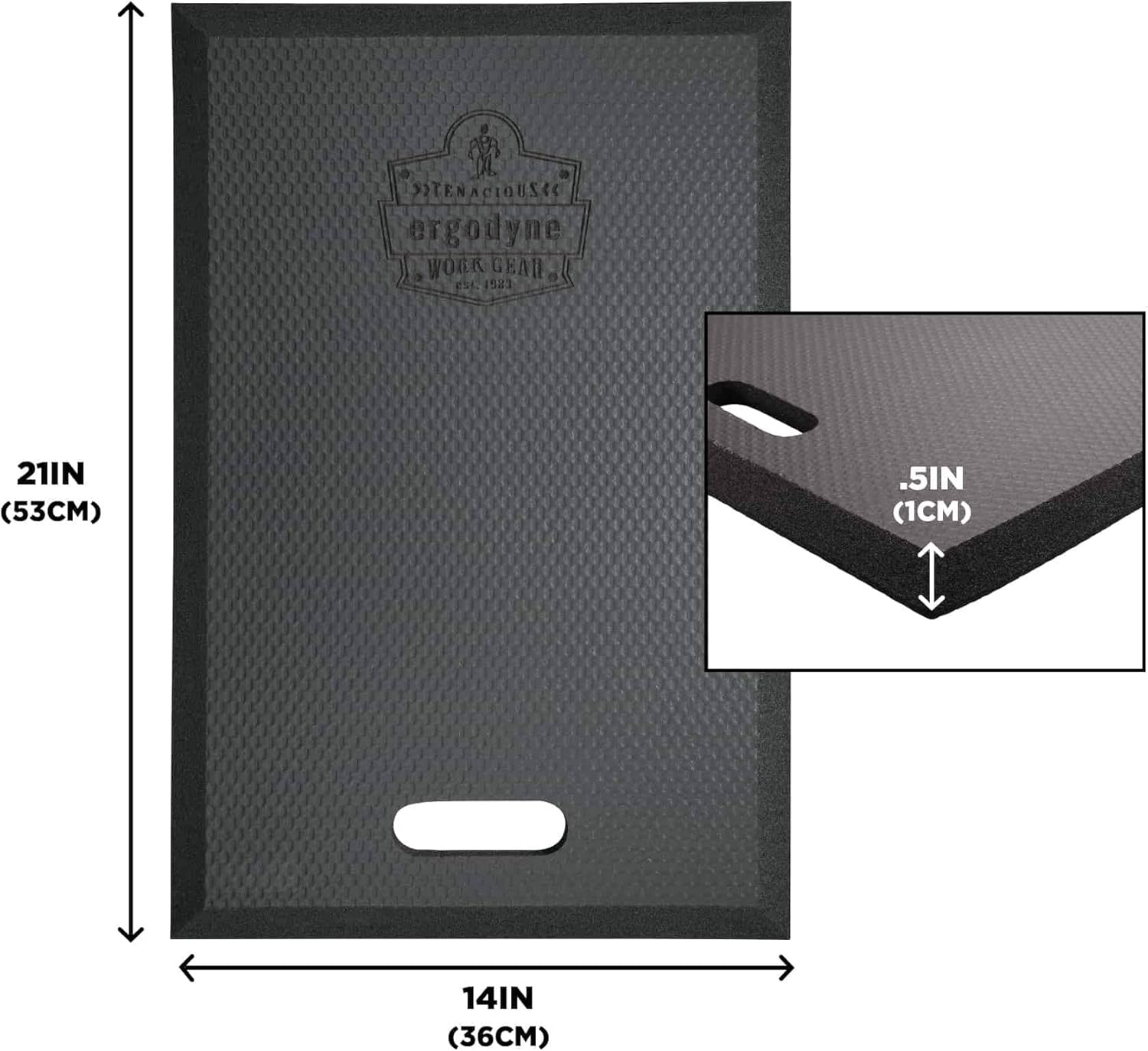 Ergodyne ProFlex Kneeling Pad, Thin Foam NBR Knee Cushion, Portable