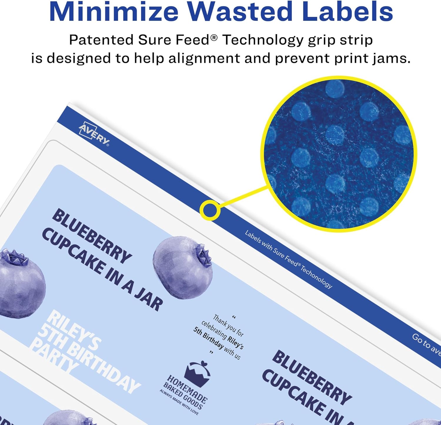 AVERY Matte White Removable Rectangle Labels, Sure Feed Technology, 3-1/4" x 8-3/8"