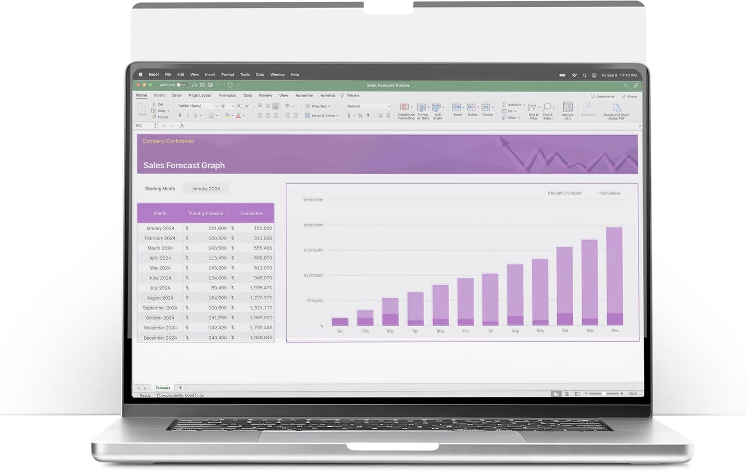 StarTech MacBook Air Privacy Screen, Removable Magnetic Reversible Anti-Glare Blue Light Filter