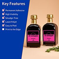 Avery Printable Square Labels, Sure Feed Technology, 2-1/2" x 2-1/2", Neon Magenta Labels, Laser/Inkjet Printable, 90 Total