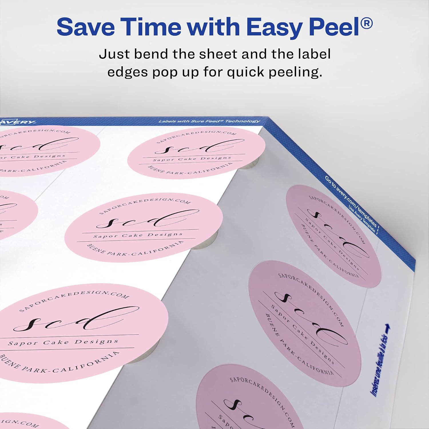 Avery Matte White Round Labels, Sure Feed Technology, 1-2/3" Diameter