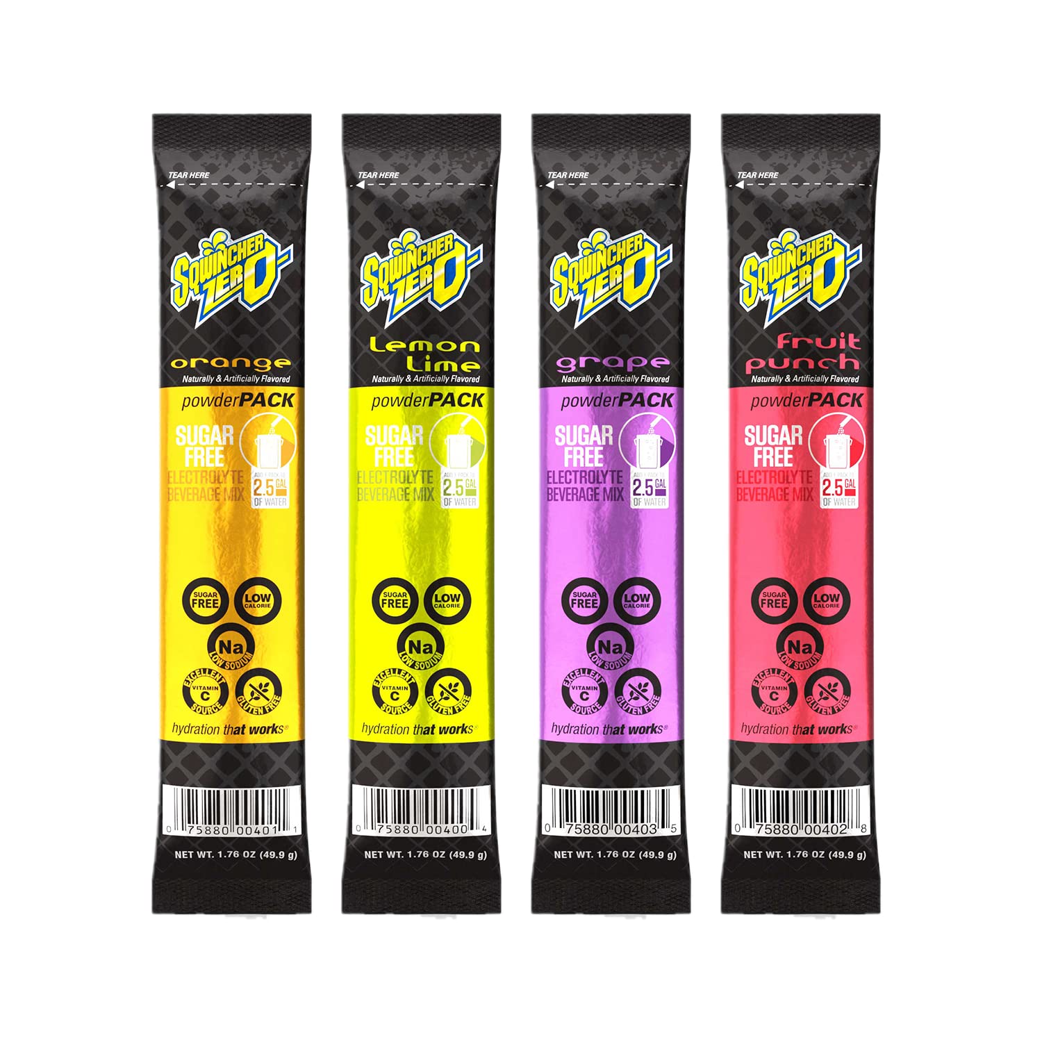 Sqwincher Zero Power Pack | Assorted Flavored | Sugar Free | Low Calorie | Low Sodium | Electrolyte Replenishment Hydration