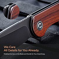 CIVIVI Elementum Pocket Knife, Folding Knife for EDC with 2.96" D2 Black Stonewashed Blade Cuibourtia Wood Handle, Flipper Knife with Clip for Men C907U