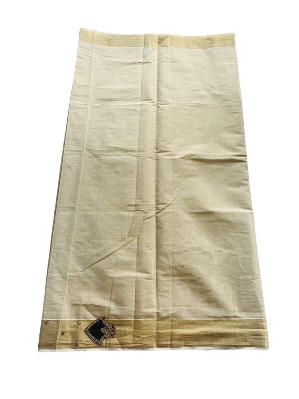 Kuthampully Kerala Kasavu Sarees For Women | Handcrafted Aari work Palakka Kerala Sarees | Tissue Onam Saree With Running Blouse | South Indian Sarees | Women's Zari Kasavu | EKM-596 (Black)