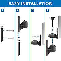 Mount-It! Speaker Wall Mount Full Motion Brackets for Surround Sound Satellite Ceiling and Bookshelf Speakers, 2 Mounts