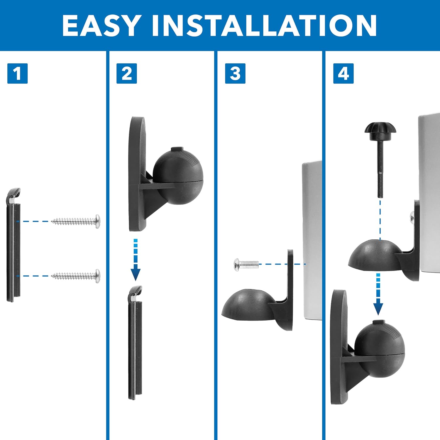 Mount-It! Speaker Wall Mount Full Motion Brackets for Surround Sound Satellite Ceiling and Bookshelf Speakers, 2 Mounts