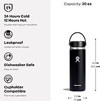 HYDRO FLASK Wide Mouth Insulated Stainless Steel Bottle with Flex Cap