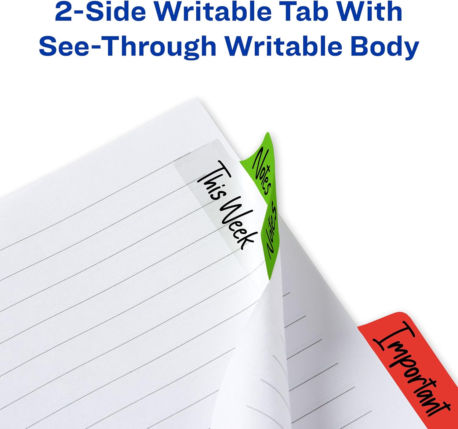 Avery Margin Ultra Tabs — Repositionable 2-Sided Writable Page Tabs