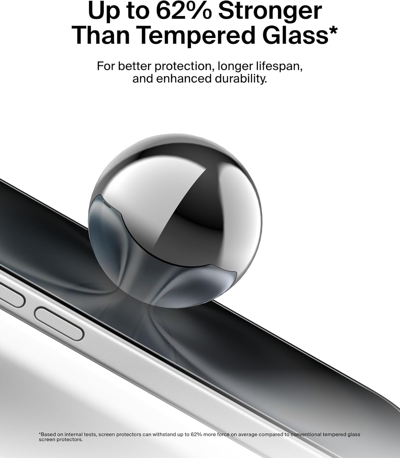 Belkin ScreenForce InvisiGlass Privacy Screen Protector for iPhone 16, 15, & 14 Pro - Slim & Scratch-Resistant