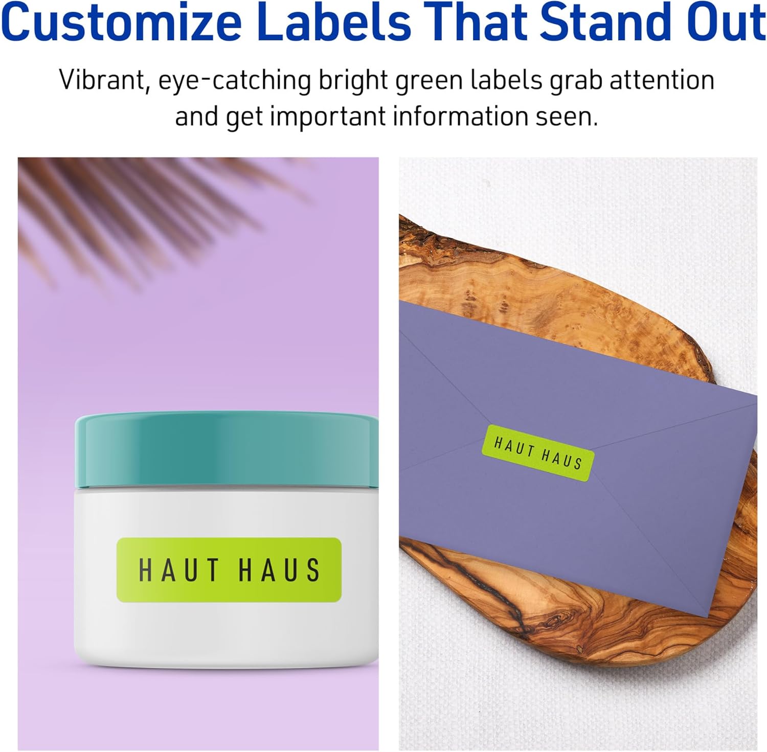 Avery Printable Rectangle Labels, Sure Feed Technology, 1-1/4" x 1-3/4", Bright Green Labels, Laser/Inkjet Printable