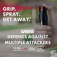 SABRE Advanced Pepper Spray, 3-in-1 Formula Contains Maximum Strength Pepper Spray, CS Military Tear Gas and UV Marking Dye