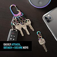 Nite Ize BigFoot Locker KeyRack Stainless Steel Key Holder with S-Biner MicroLocks