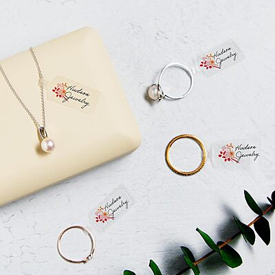 Avery Glossy Clear Barbell Labels, Sure Feed Technology, 0.5" x 2.5"