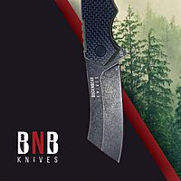 BucknBear EDC Cleaver Pocket Knife, 3.6 Inch Blade, Carbon Fiber Handle