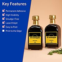 Avery Printable Square Labels, Sure Feed Technology, 2-1/2" x 2-1/2", Bright Yellow Labels, Laser/Inkjet Printable, 90 Total, Great for Jars and Packaging 90 labels