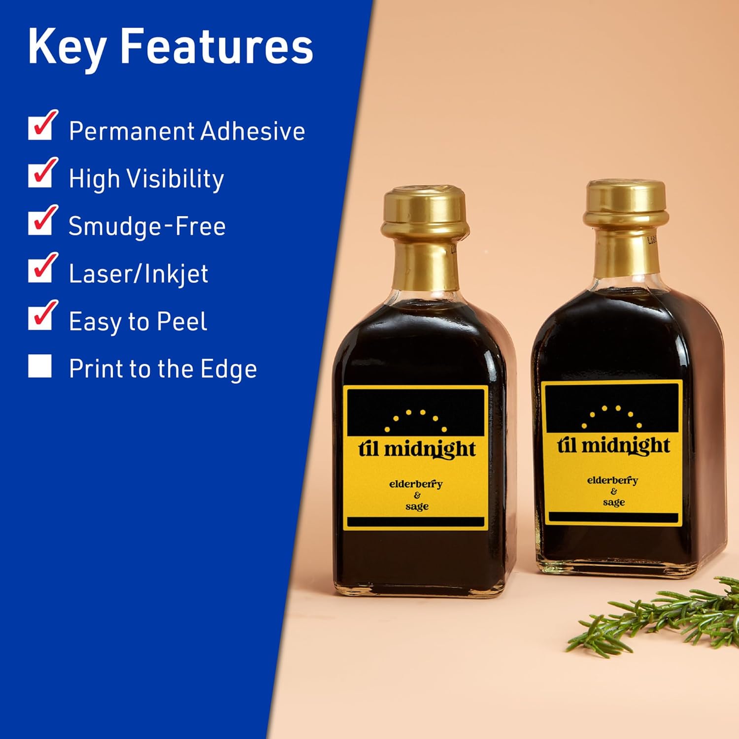 Avery Printable Square Labels, Sure Feed Technology, 2-1/2" x 2-1/2", Bright Yellow Labels, Laser/Inkjet Printable, 90 Total