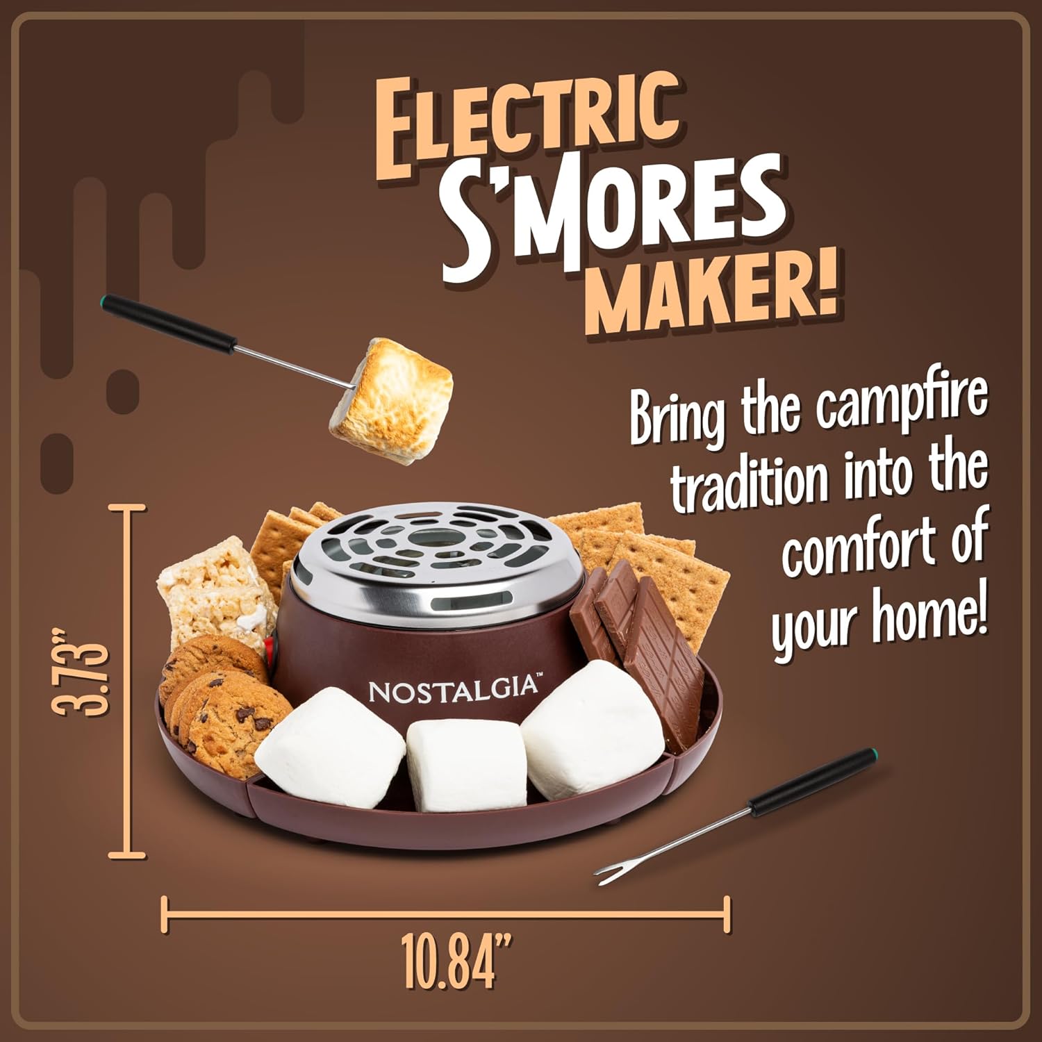 NOSTALGIA Indoor Electric Tabletop S'mores & Fondue Maker