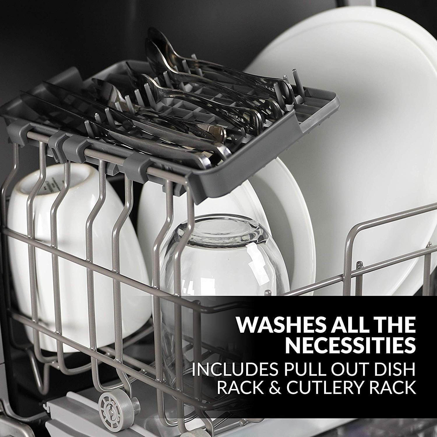 Farberware FDW05ASBWHA Complete Portable Countertop Dishwasher with 5-Liter Built-in Water Tank, 5 Programs, Baby Care