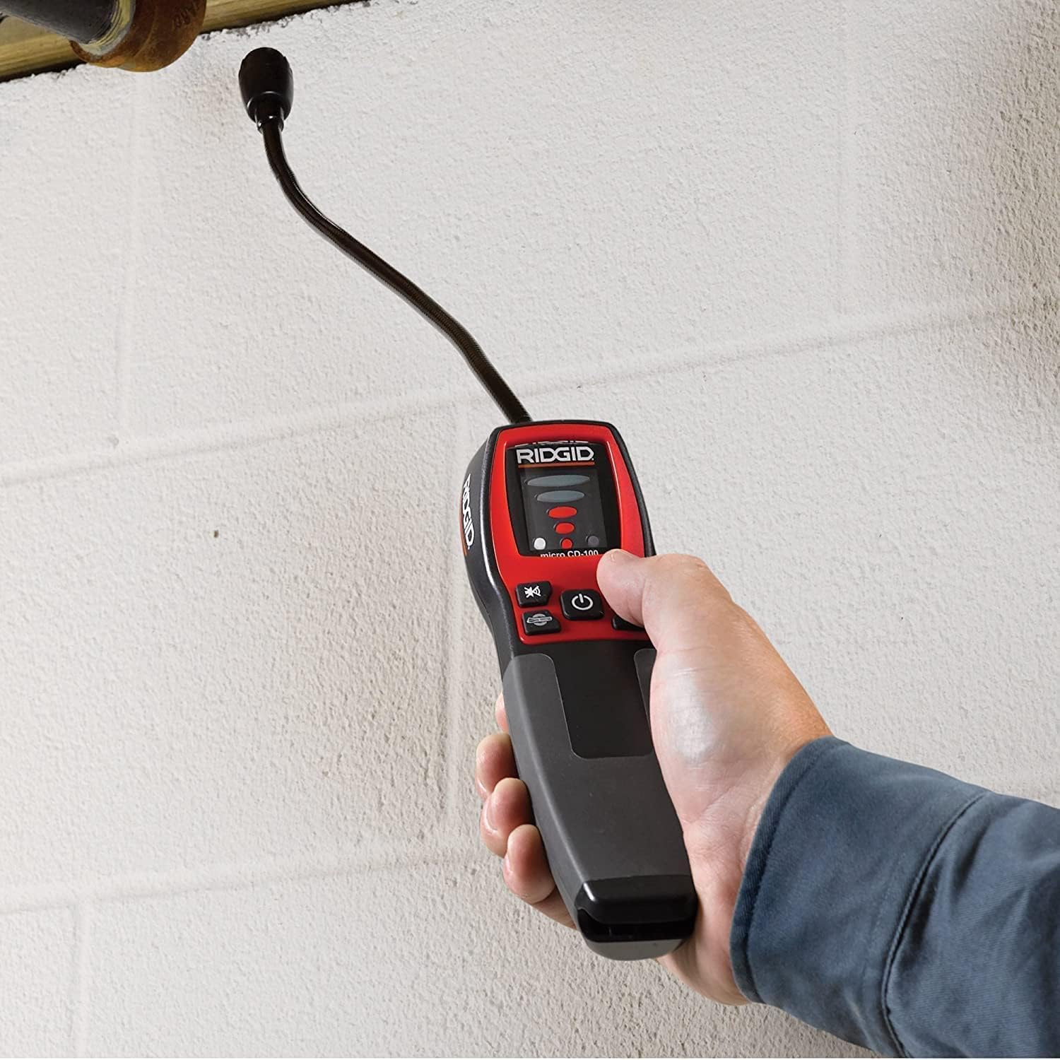 RIDGID 36163 CD-100 Micro Combustible Gas Handheld Diagnostic Detector with 16" Flexible Probe and Visual, Audible
