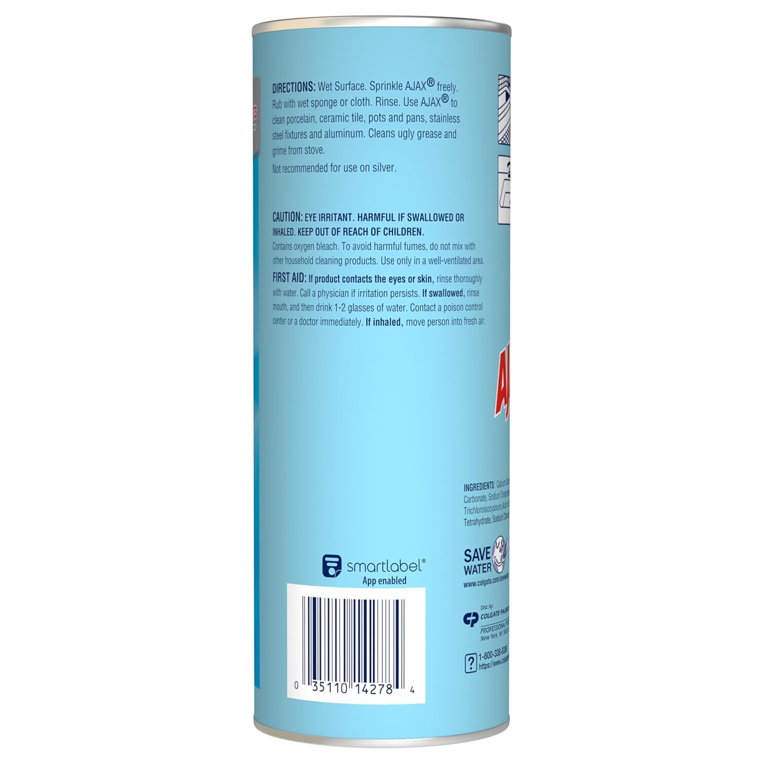 AJAX-14278 Professional Oxygen Bleach Powder Cleanser, Heavy Duty, Bulk Cleaner 21oz Can (Case of 24)