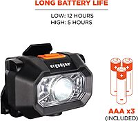 Ergodyne Skullerz 8978 Intrinsically Safe Hard Hat Headlamp Light, Compatible with Ergodyne Skullerz Hard Hats and Safety Helmets,Black