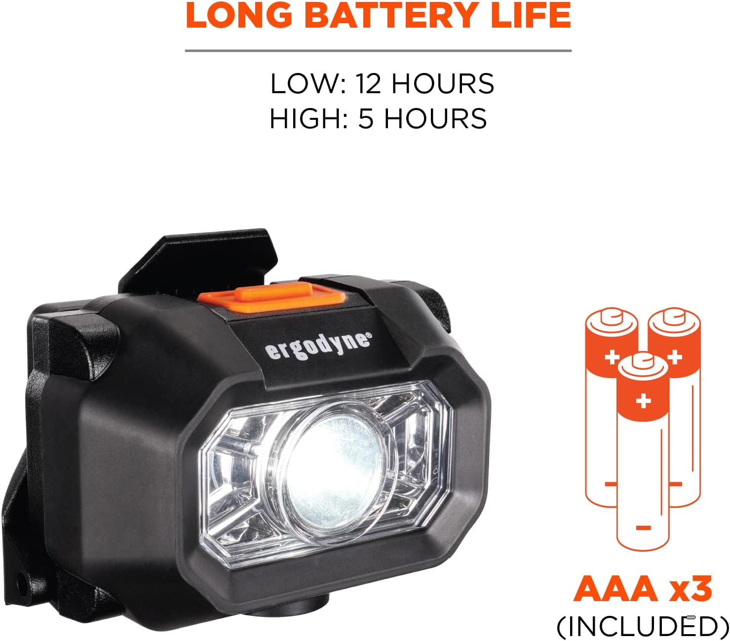 Ergodyne Skullerz 8978 Intrinsically Safe Hard Hat Headlamp Light, Compatible with Ergodyne Skullerz Hard Hats and Safety