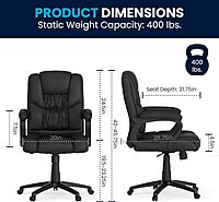 Flash Furniture Fundamentals Big & Tall Swivel LeatherSoft Office and Gaming Chair