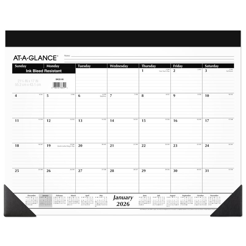 AT-A-GLANCE Monthly Desk Pad Calendar