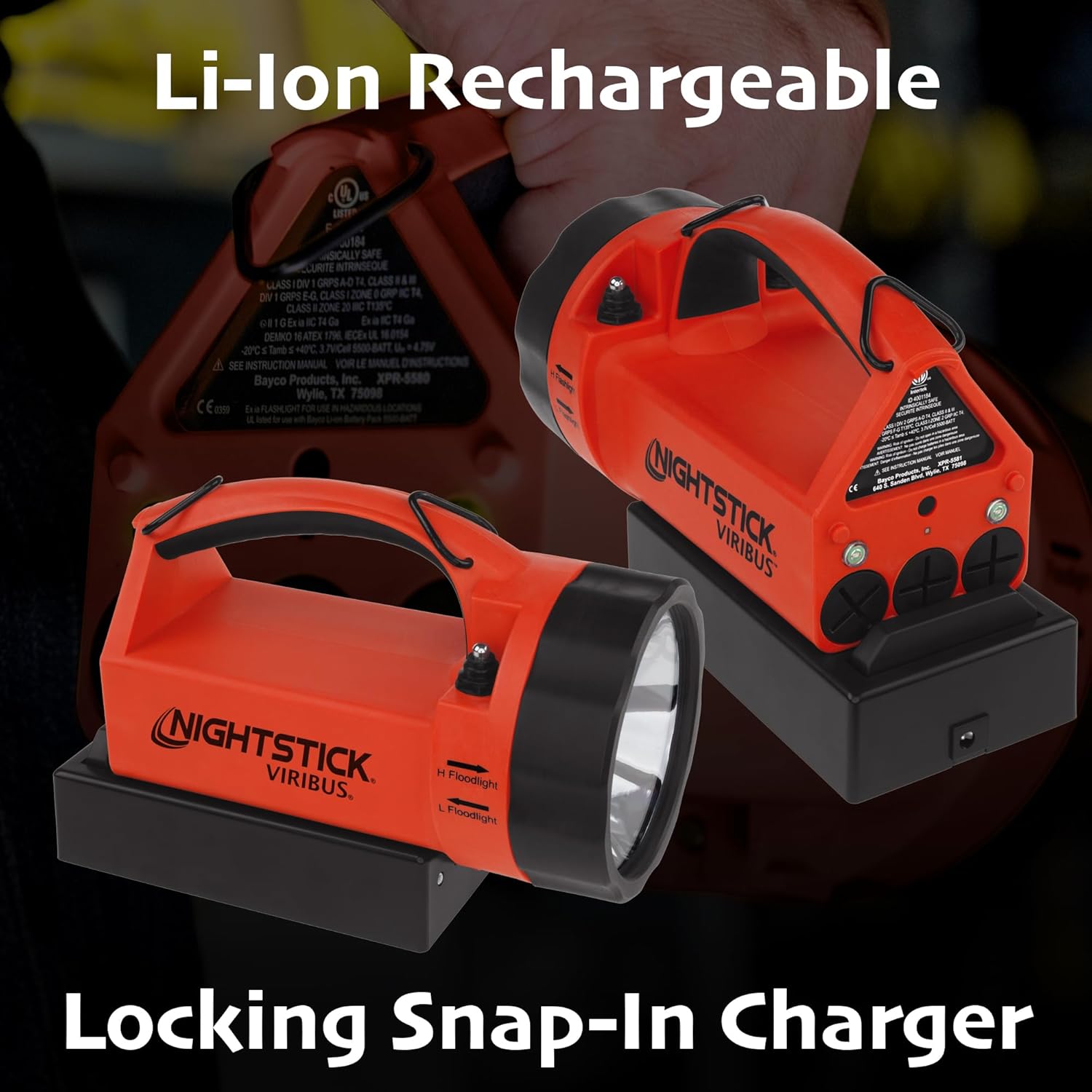 Nightstick XPR-5581RX Viribus - is Rechargeable X-Series Dual-Light Lantern Light - Red