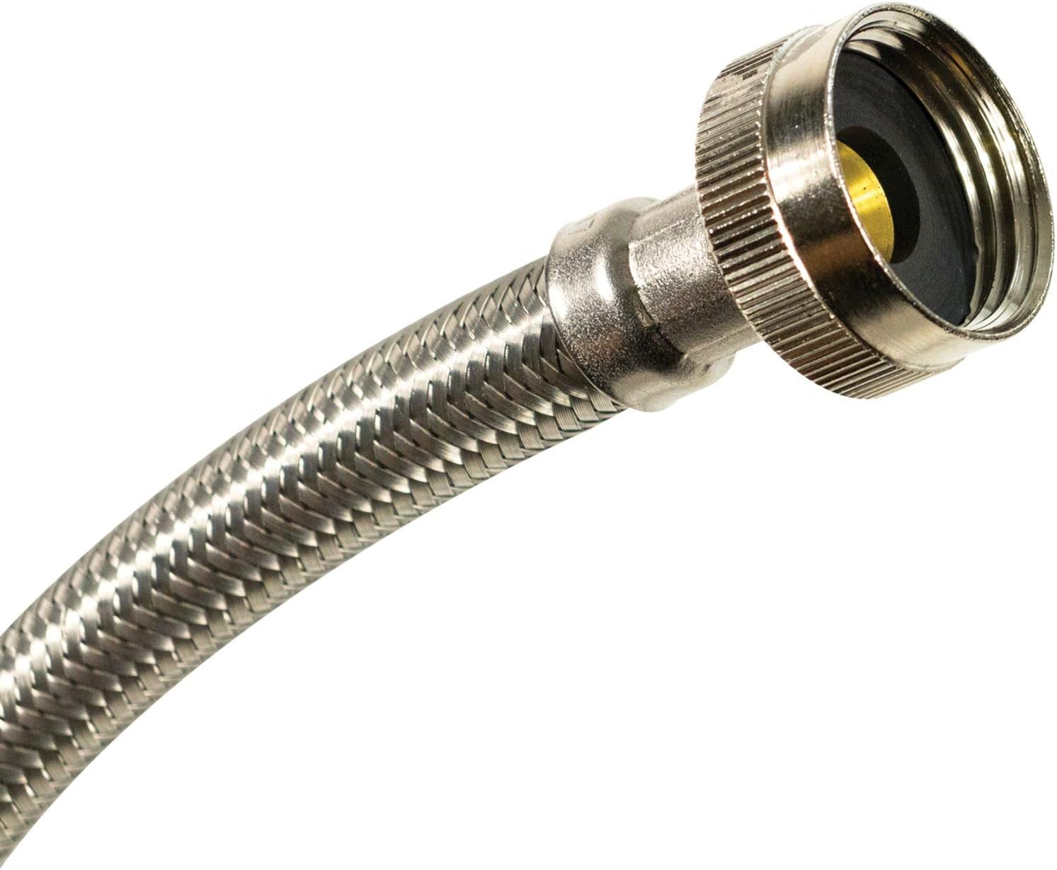 Certified Appliance Accessories Braided Stainless Steel Water-Inlet Hose, Female to Female - 12in - Silver