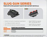 TRUGLO Slug Gun Series Fiber-Optic Replacement Sights For Factory Dovetails
