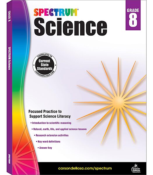 Spectrum 8th Grade Science Workbooks, Ages 13 to 14, Grade 8 Science, Natural, Earth, and Life Science, 8th Grade Science Book with Research Activities - 176 Pages (Volume 60)