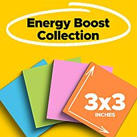 Post-it Super Sticky Notes, 24 Sticky Note Pads, 3 x 3 in., Energy Boost Collection