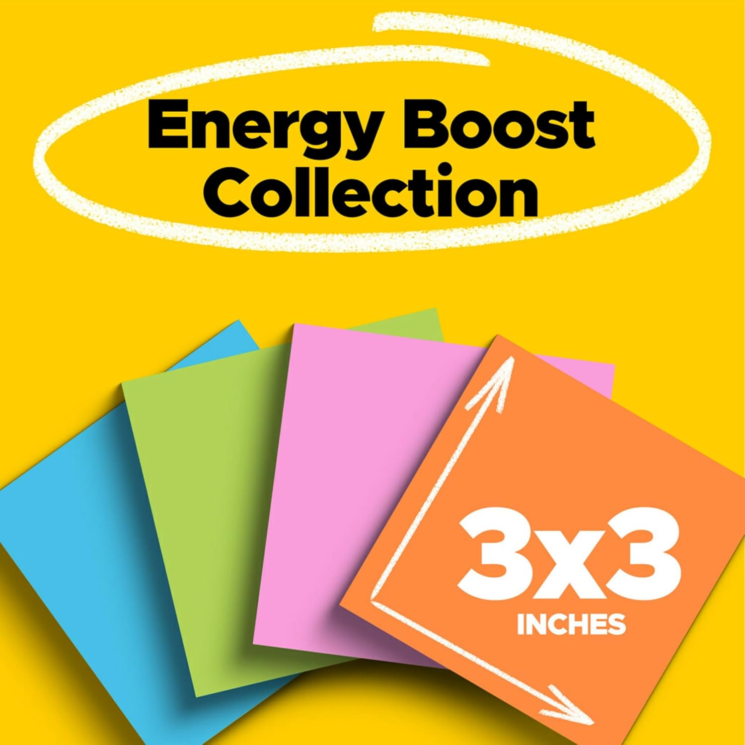 Post-it Super Sticky Notes, 24 Sticky Note Pads, 3 x 3 in., Energy Boost Collection