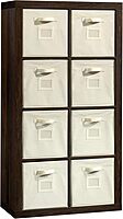 Sauder Stow-away Cube Storage 8-Cube Organizer/Pantry cabinets, Smoked Oak finish