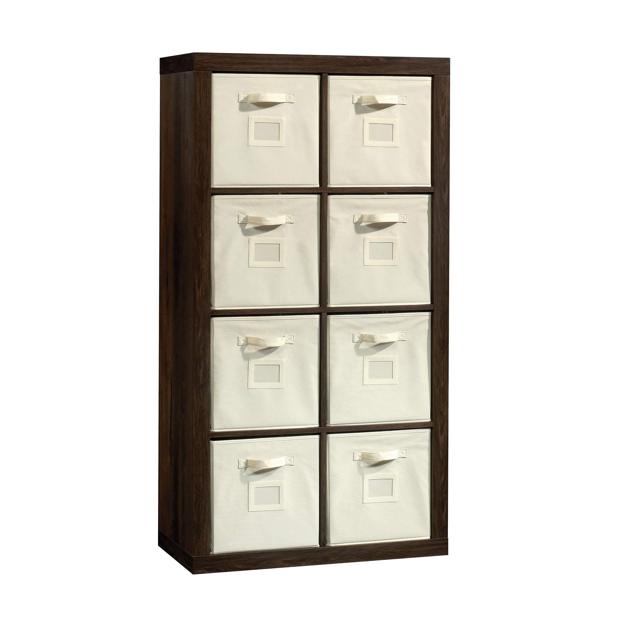 Sauder Stow-away Cube Storage 8-Cube Organizer/Pantry cabinets, Smoked Oak finish