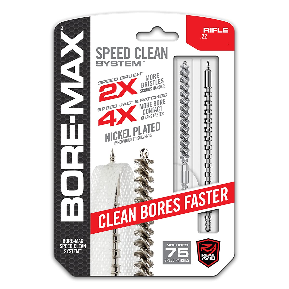 Real Avid Gun Cleaning Jag, Bore Brush & Gun Cleaning Patches Set, All in One Jag Set & Bore Brush Kit with Cleaning Patches
