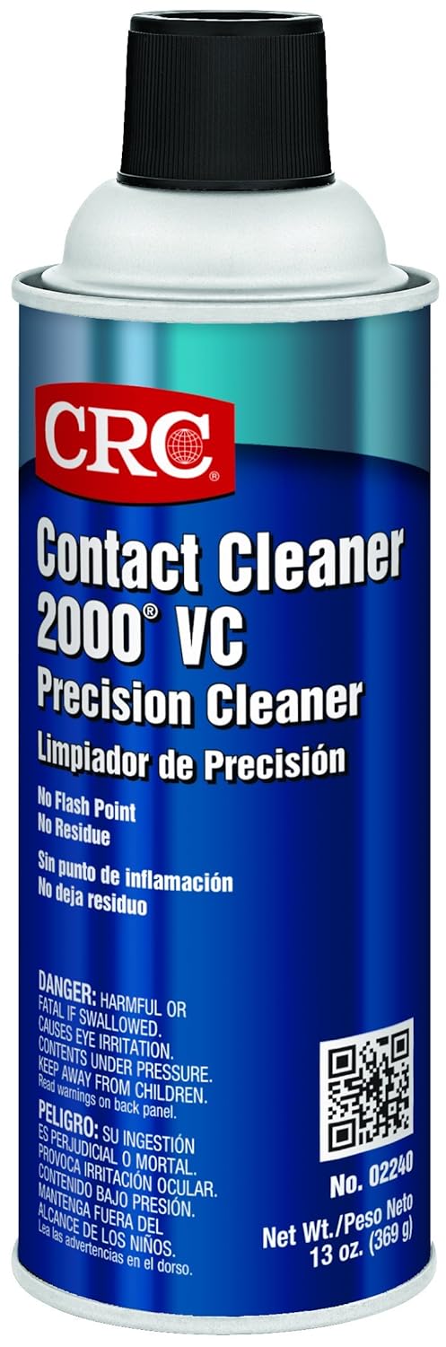 CRC 2240 Contact 2000 VC Precision Cleaner, 16 oz (Net Fill 13 oz) Aerosol Can, Clear 1 Pack